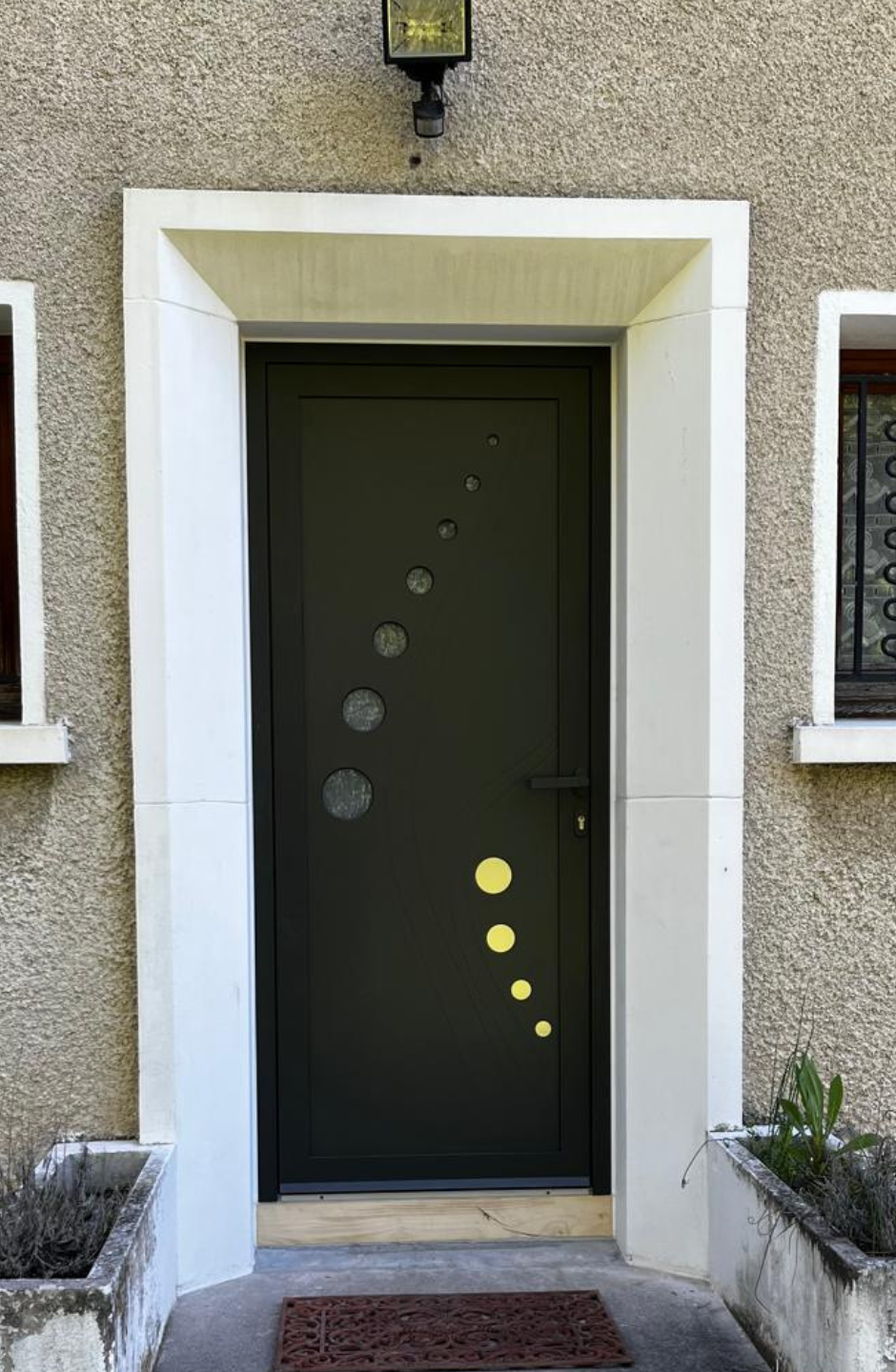 Porte d'entrée Alu décor vitré
